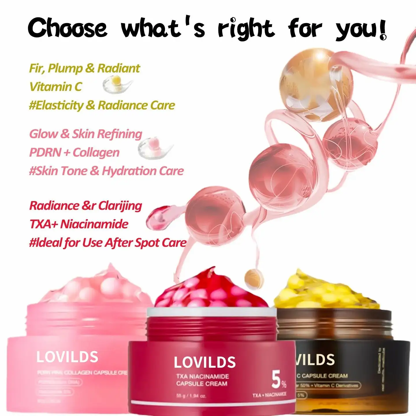 🔥🔥Final 6 hours 60% OFF:🌸LOVILDS™Mix & Match Boba Cream Set| Tiktok Viral Capsule Creams for Uneven Skin Tone, Glow Hydration, Korean Skincare, K-beauty