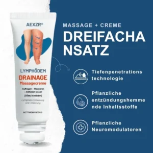 🏆Offizieller Store | 🛡️ Holen Sie sich das Gefühl von Leichtigkeit in 7 Tagen zurück! AEXZR® LYMPHÖDEM-Drainage-Massagecreme